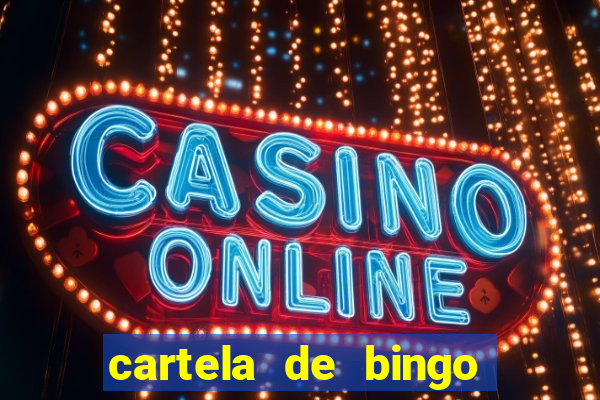 cartela de bingo cha de bebe